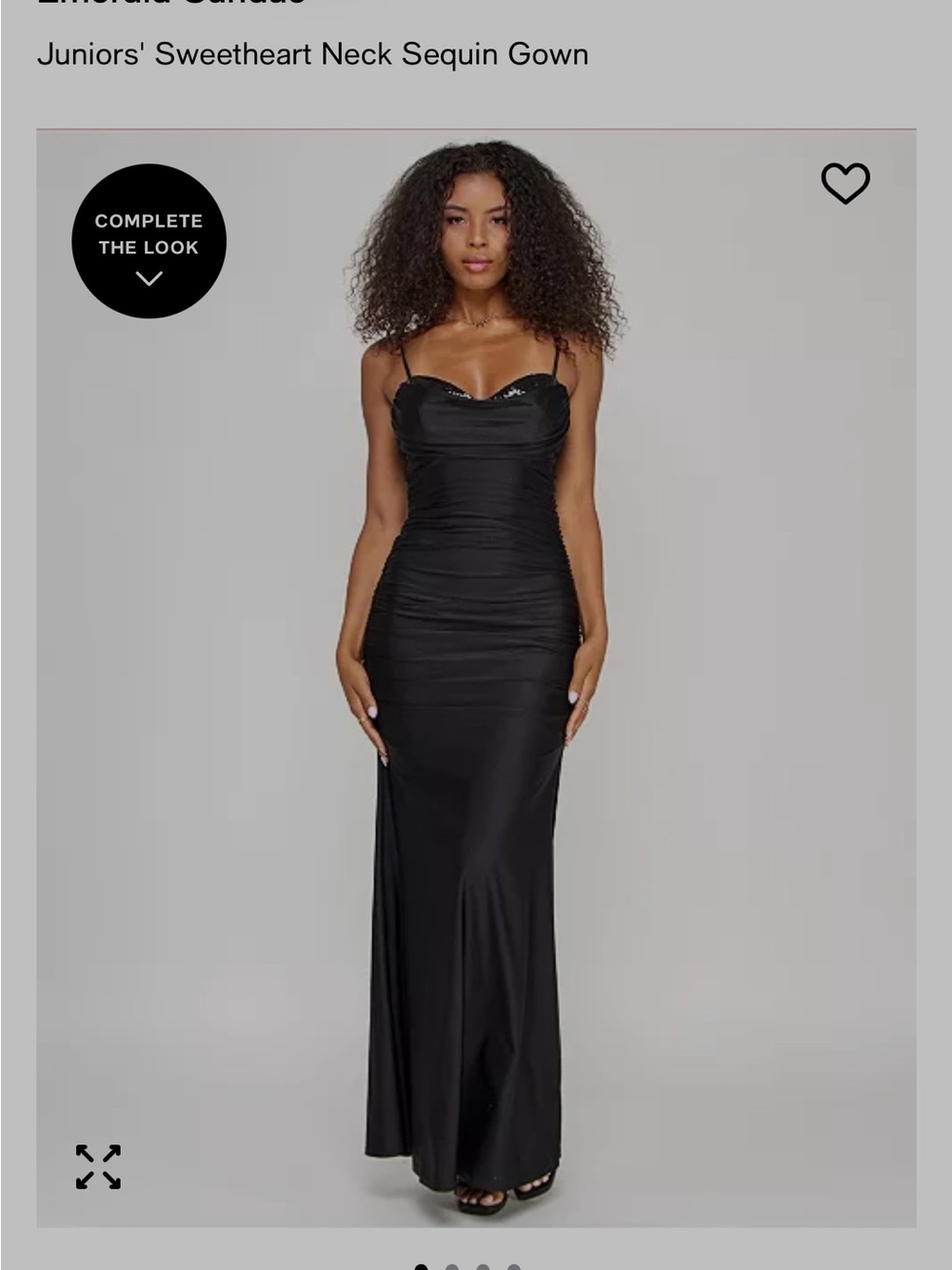 Emerald Sundae Black Sweetheart Sequin-Trim Maxi Gown